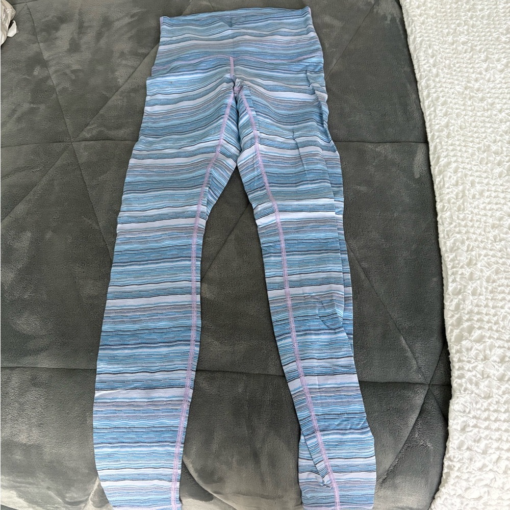 lululemon athletica Blue and Purple Striped Leggings